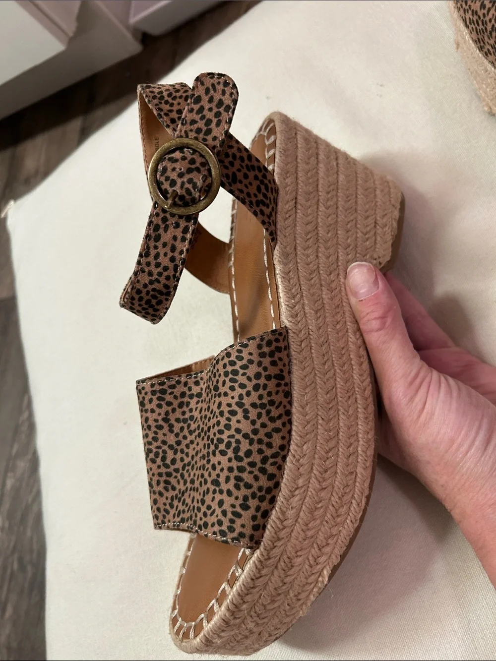 Universal Thread Leopard-Print Espadrille Wedge Sandals - Tan/Black